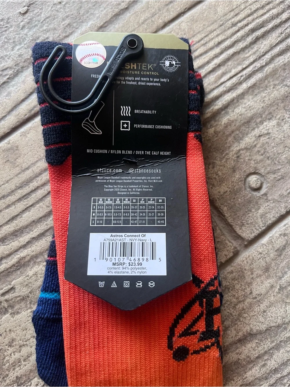 Stance MLB HOUSTON ASTROS City Connect On-Field OTC Socks Large 9-13 SPACE CITY